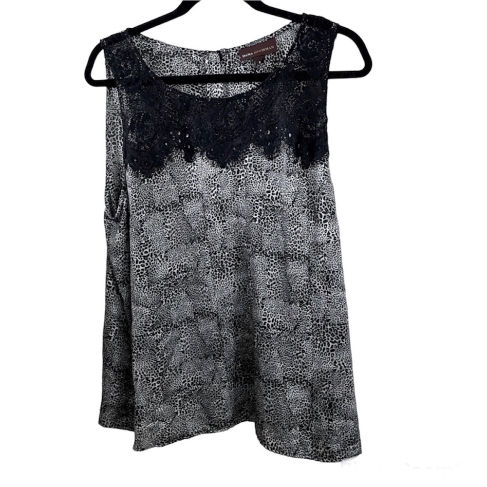 Dana Buchman Women’s Black Leopard & Lace Tank Top